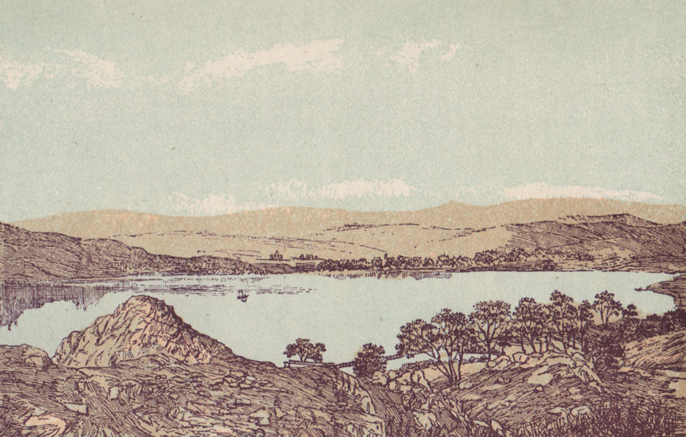 BALA LAKE. North Wales. WARD LOCK 1893 old antique vintage print picture